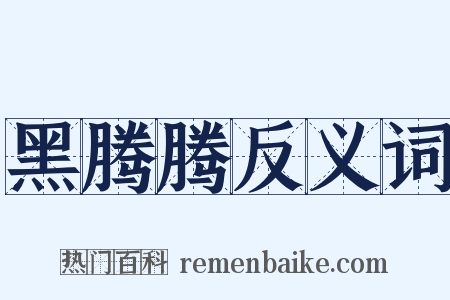 黑腾腾反义词是什么意思的图片